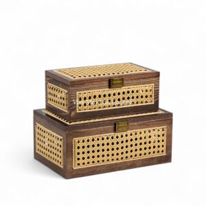 Wooden Rattan Box