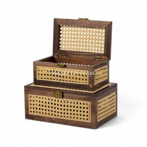 Wooden Rattan Box