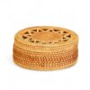 Woven Natural Round Rattan Box