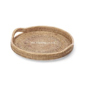 Woven Rattan Tray Set