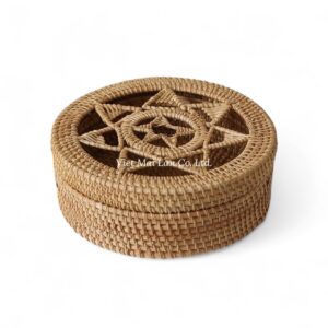 Woven Round Rattan Box